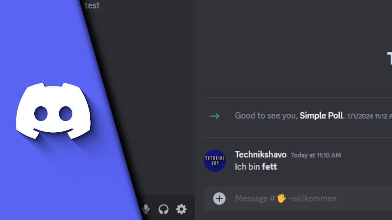 Discord fett schreiben: abgeschickte Chatnachricht Ich bin fett in dicker Schrift neben dem Discord-Logo