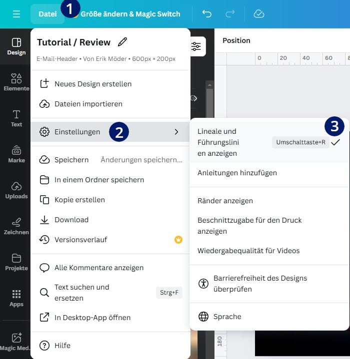 Canva Hilfslinien